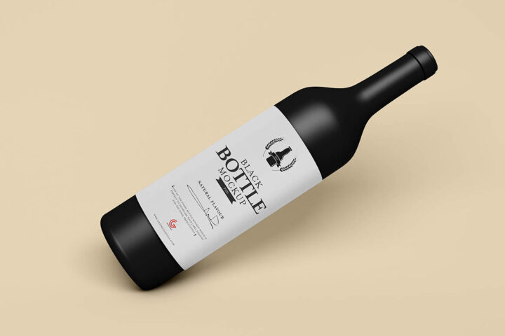 Black Wine Bottle – Free Mockup
