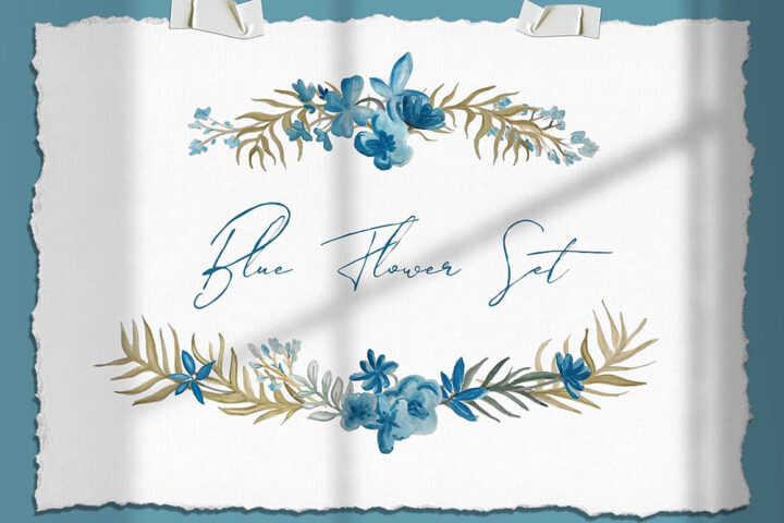 Blue Watercolor – Free Flower Pack