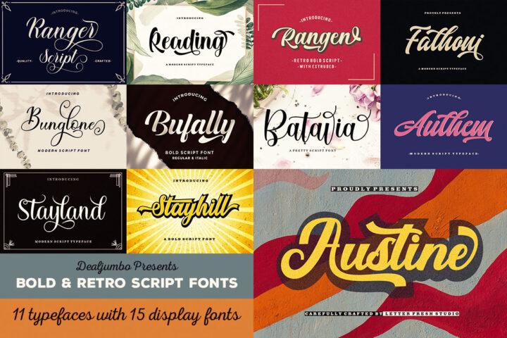 Bold & Retro Script Fonts