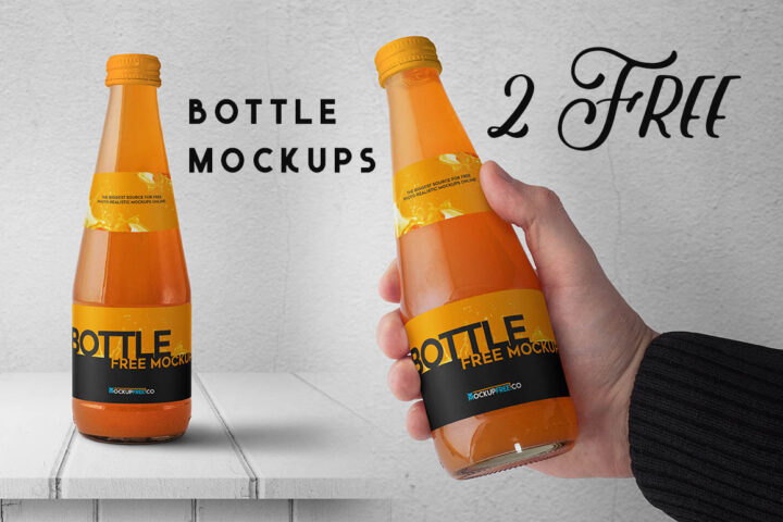 2 Free Bottle PSD Mock-ups