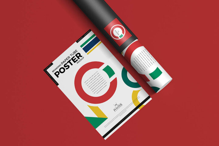 Tube with Poster – Free Mockup