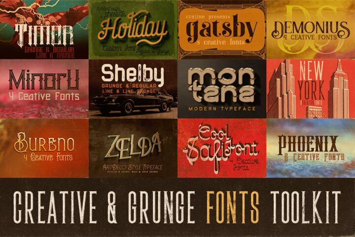 Creative & Grunge Fonts Toolkit