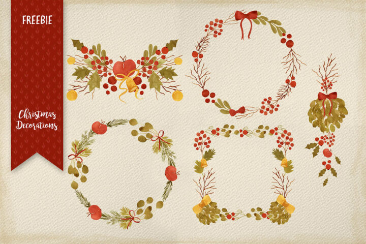 Christmas Watercolor Decorations