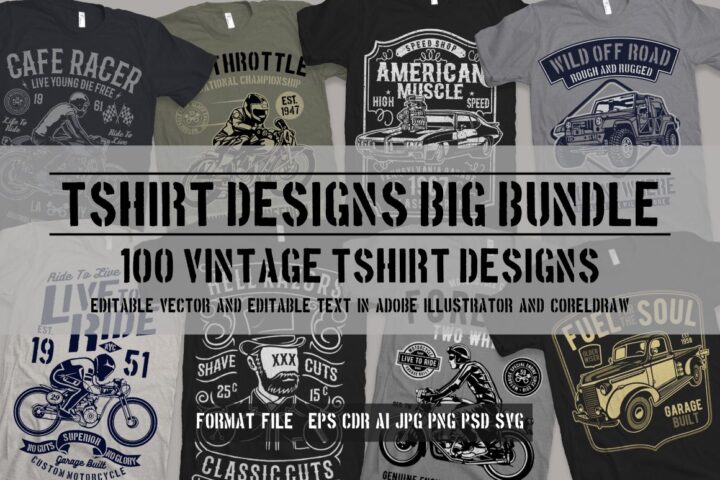 100 Retro T-shirt Designs