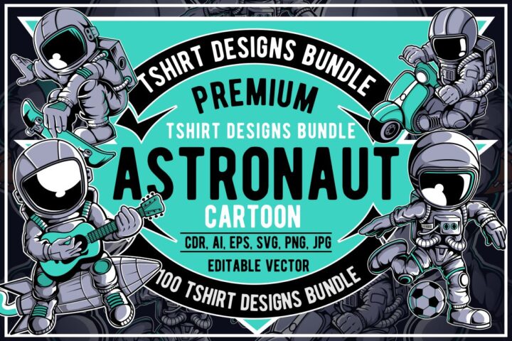 100 Astronaut Cartoon Designs