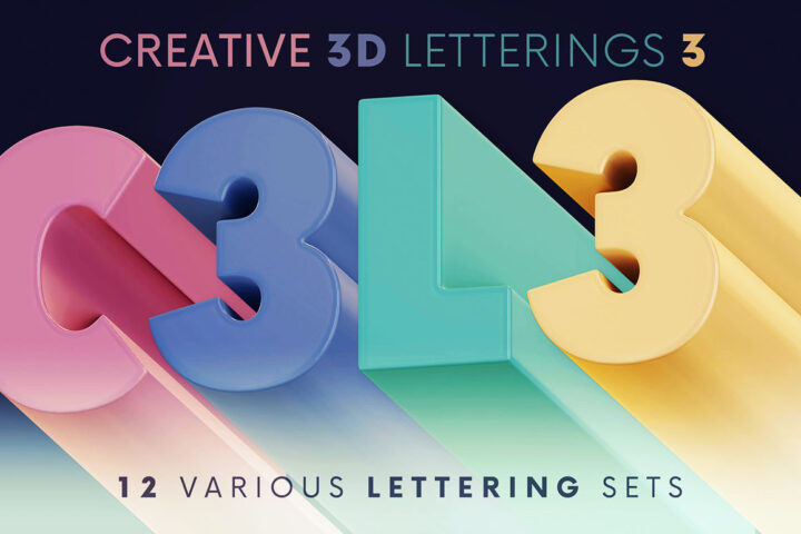 Creative 3D Lettering Bundle 3 – 12 Sets
