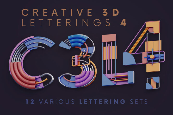 Creative 3D Lettering Bundle 4 – 12 Sets