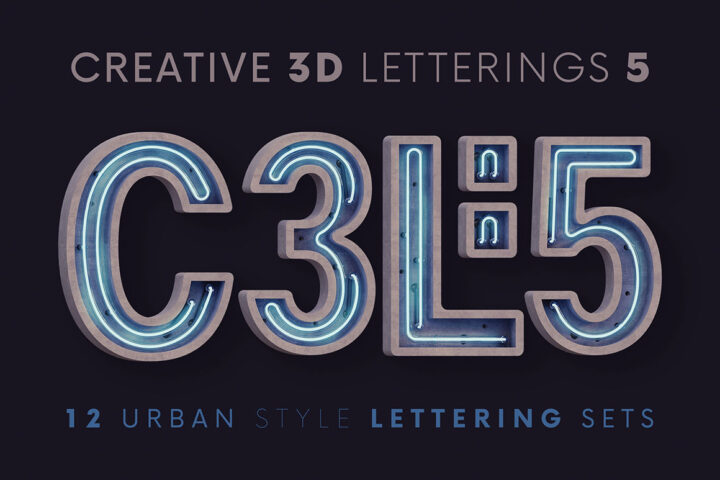 Creative 3D Lettering Bundle 5 – 12 Sets