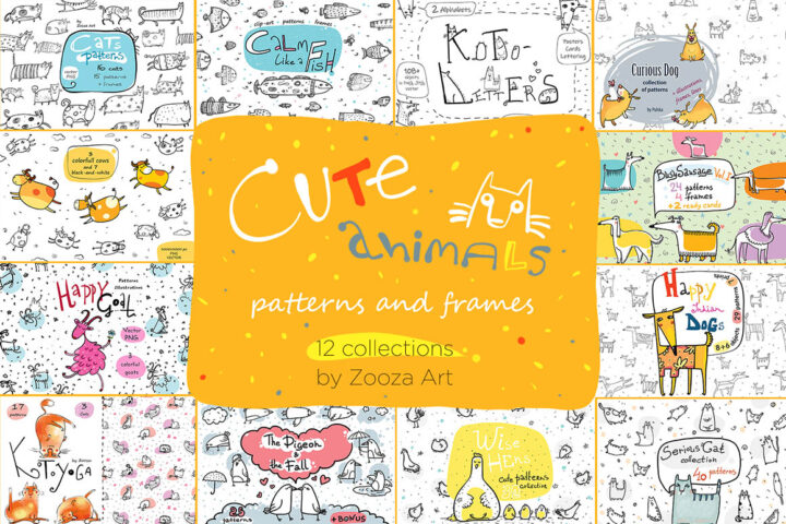 Cute Animals – Drawings & Patterns