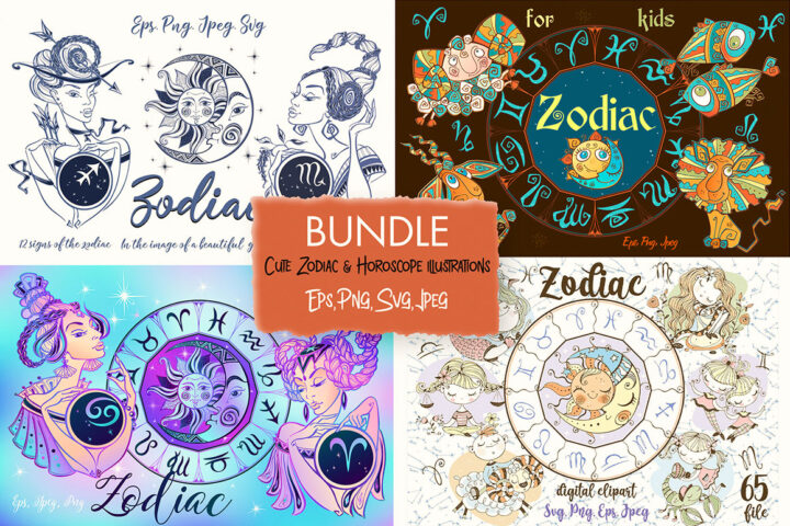 Cute Zodiac & Horoscope Illustrations