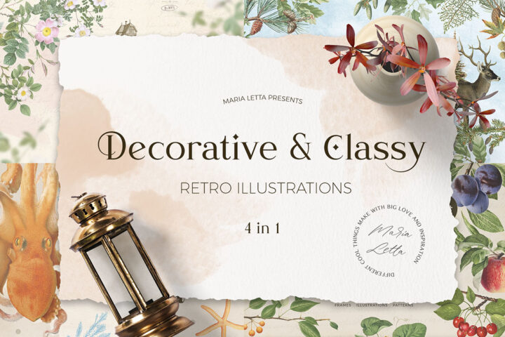 Decorative & Classy Retro Illustrations