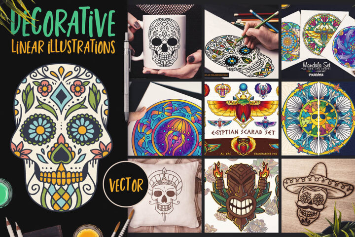 Decorative Linear Illustrations