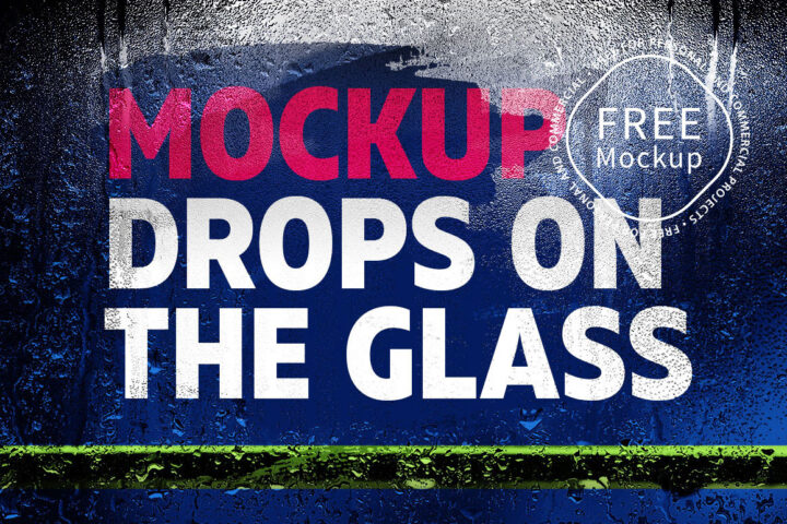 Drops on the Refrigerator – Free Mockup
