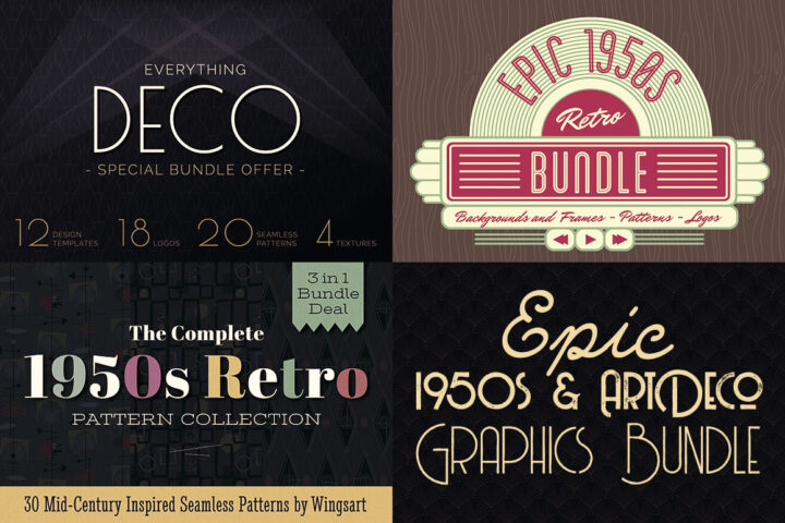 Epic 1950s & ArtDeco Graphics Bundle