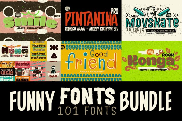 Funny Fonts Bundle – 101 Fonts
