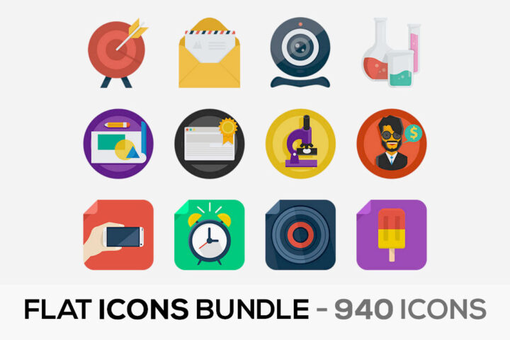 Flat Icons Bundle – 940 Icons