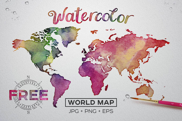 FREE Watercolor World Map