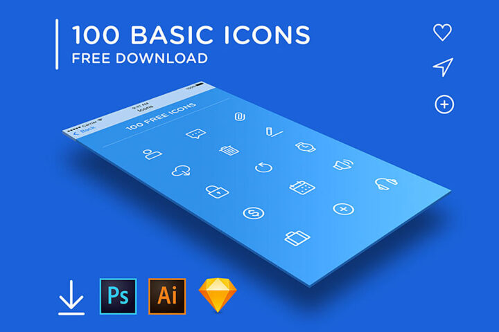 100 Free Basic Linear Iconset
