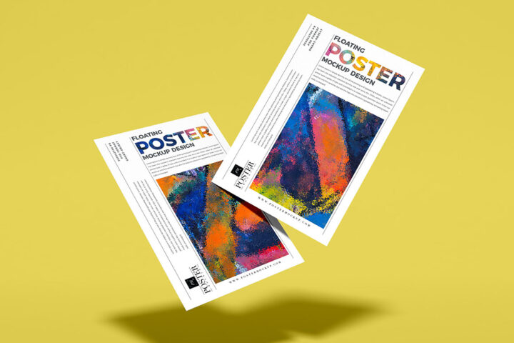 Floating Elegant Poster – Free Mockup