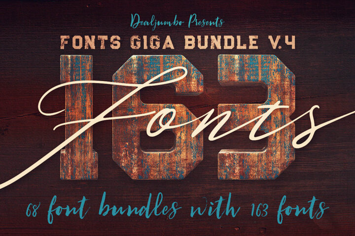 Fonts Giga Bundle v.4 – 163 Fonts