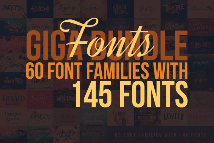 Fonts Giga Bundle – 60 Font Families