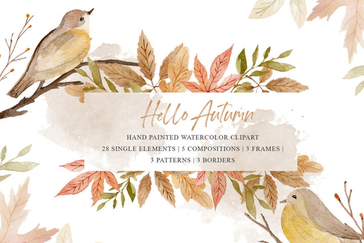 Free Autumn Watercolor Cliparts