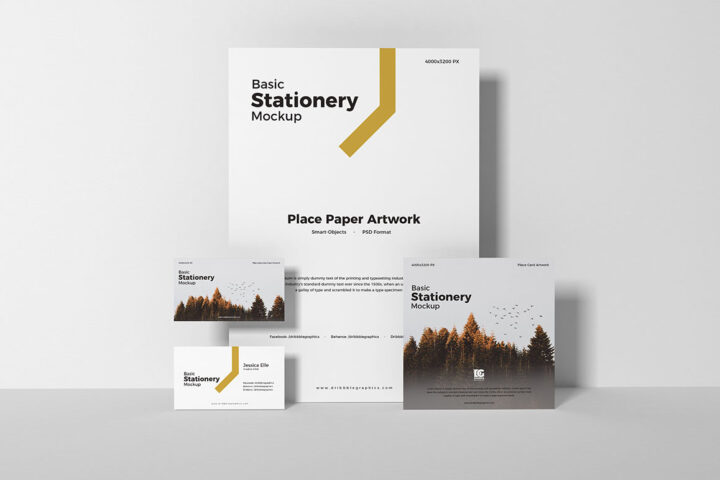 Basic Clean Stationery – Free Mockup