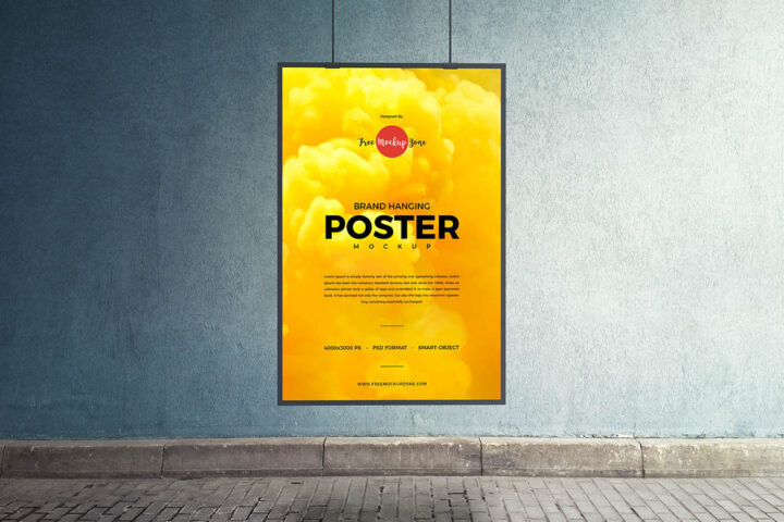 Brand Hanging Poster – Free Mockup