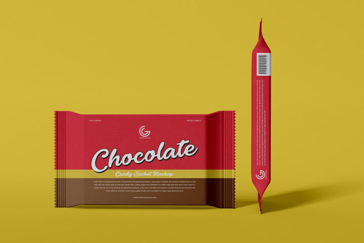 Chocolate Candy Sachet – Free Mockup