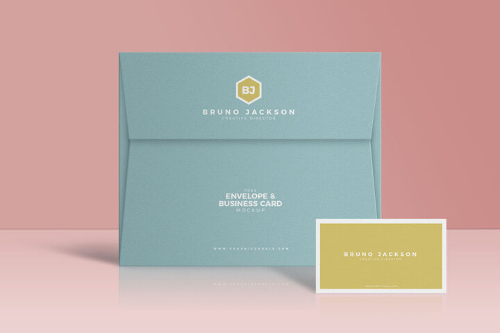 Envelope & Business Card – Free Mockup