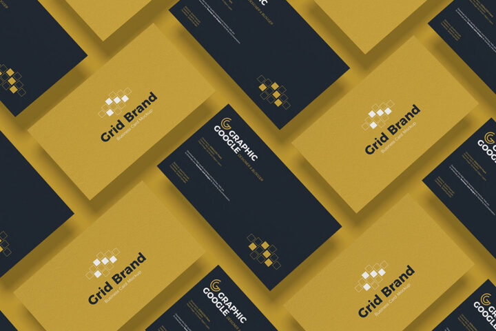 Grid Brand Business Card – Free Mockup