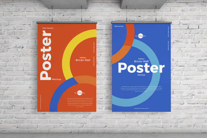 Bricks Wall Poster – Free Mockup