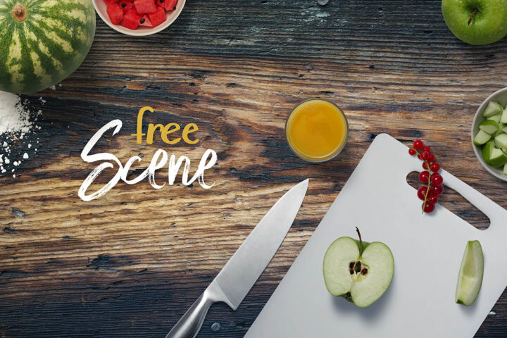 Free Kitchen Mockup Scene