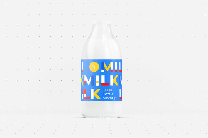 Free Glass Bottle Mockup