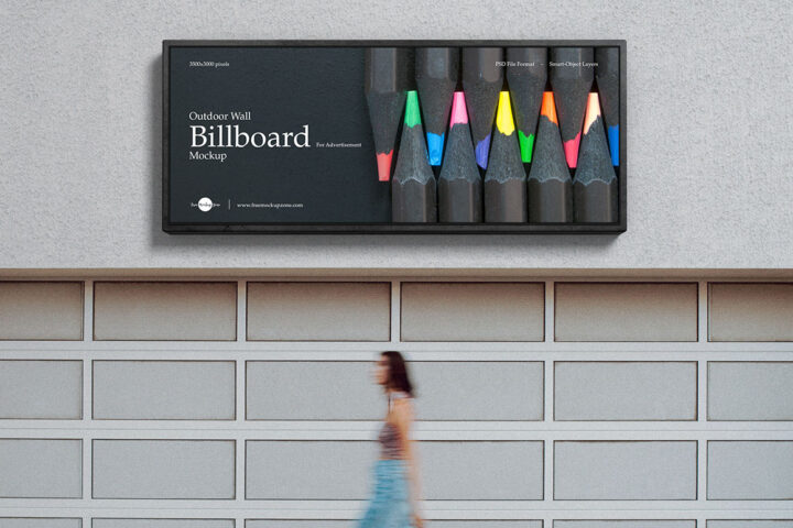 Outdoor Wall Billboard – Free Mockup