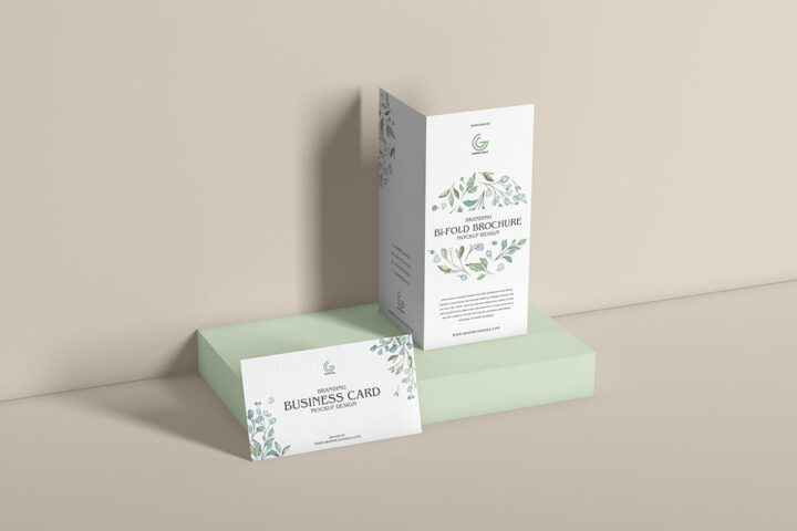 Brochure & Business Card – Free Mockup