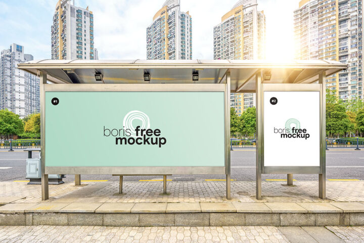 Bus Stop Billboard – Free Mockup
