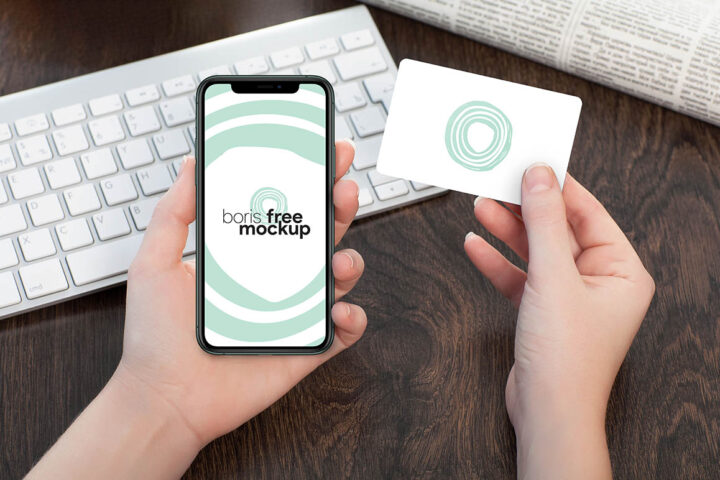 iPhone & Credit Card – Free Mockup