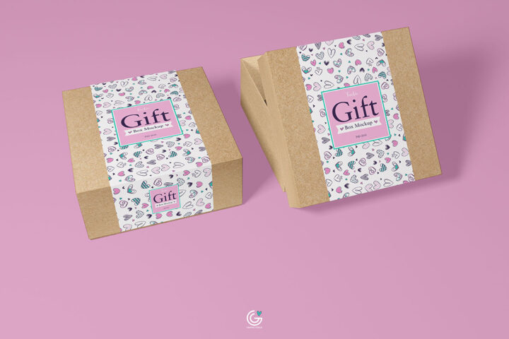 Paper Gift Box – Free Mockup