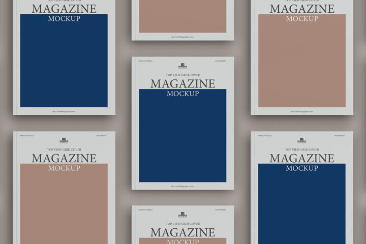 Magazine Cover Grid – Free Mockup