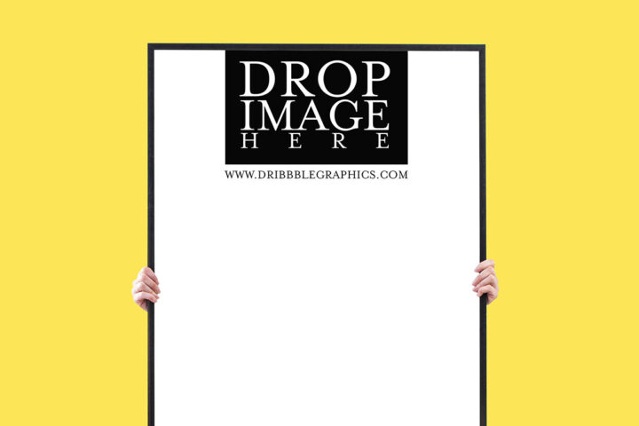 Woman Holding Poster – Free Mockup