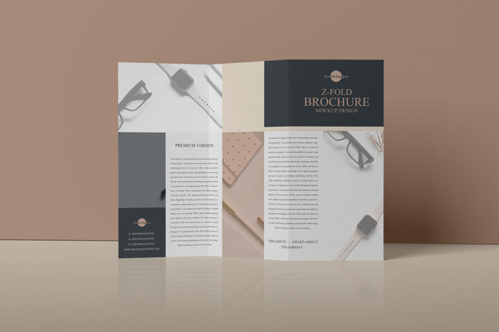 Z-Fold Brochure – Free Mockup