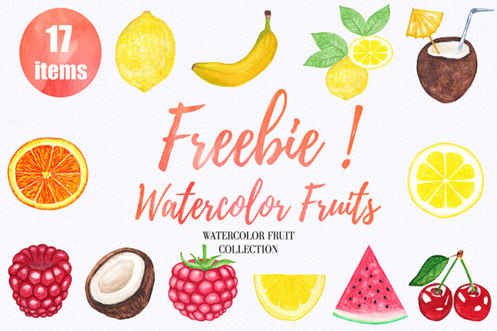 12 Free Watercolor Fruits