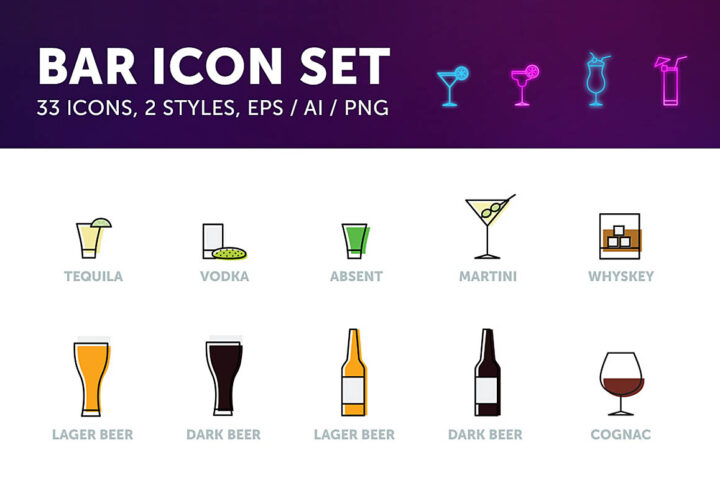 Free Bar Drinks Icons