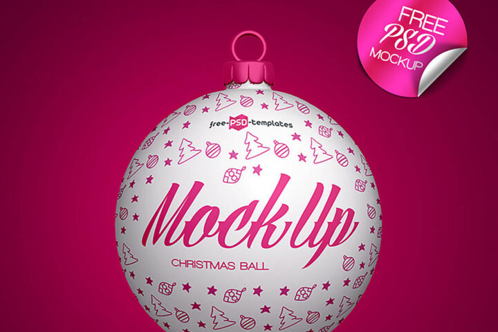 Free Christmas Ball Mockup