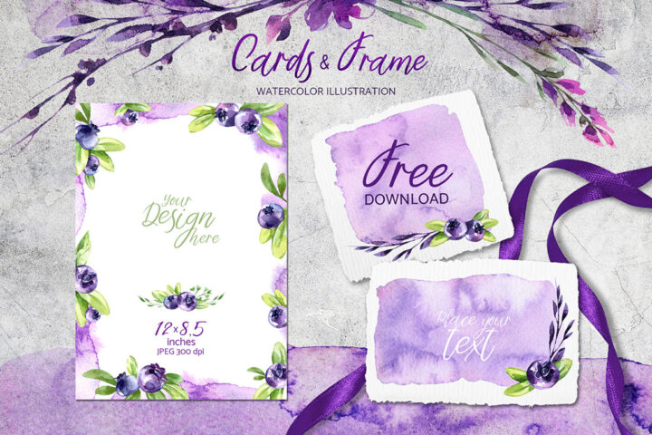Free Watercolor Card & Frame