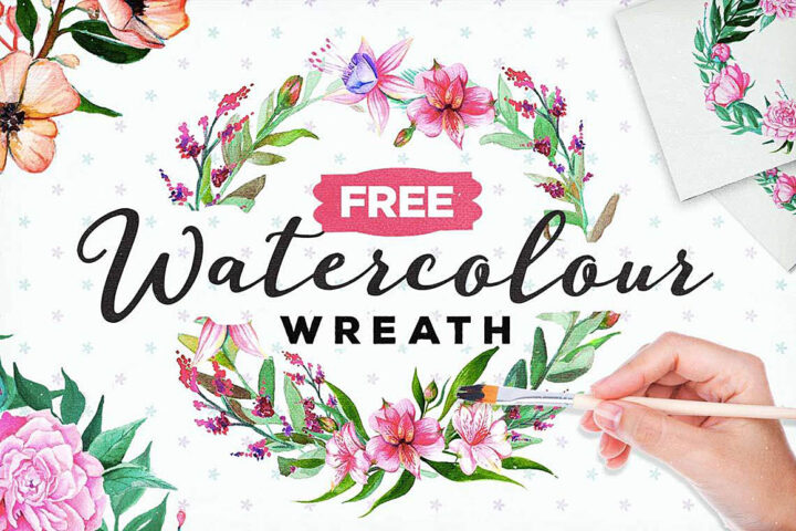 Free Watercolor Floral Wreath