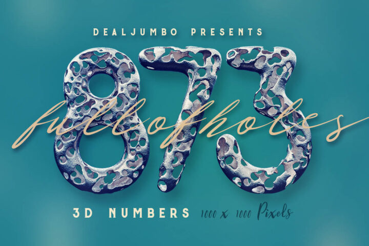 Free Full Of Holes 3D Numbers