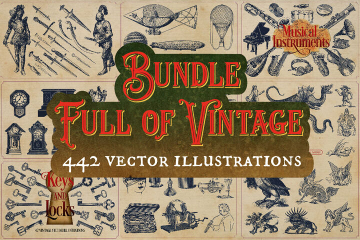 Full Of Vintage Bundle – 442 Shapes