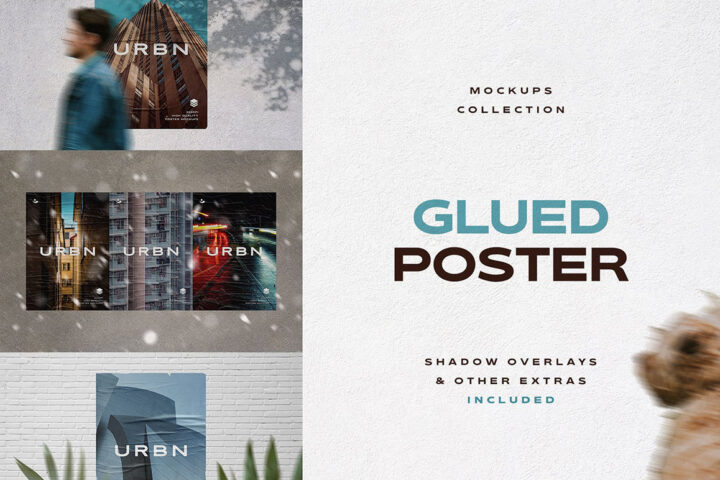 Glued Poster Mockups Collection